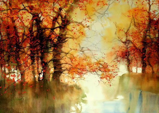 watercolour log paintings
