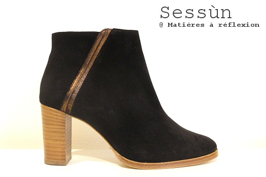 Low boots Sessùn talon daim noir
