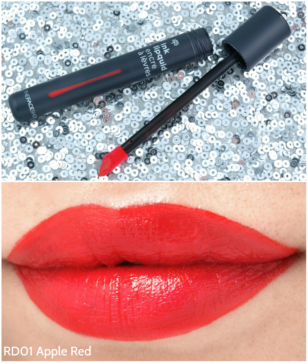 Ink Lipquid Lip Stain in "RD01 Apple Red" & "PK03 Shah Pink