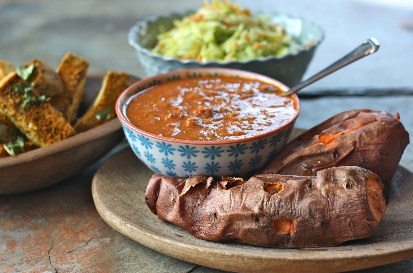 A natural food blog Baked Sweet Potato in a West African Peanut Sauce