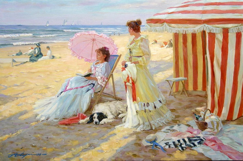 Imágenes Arte Pinturas: Cuadros Impresionistas de Mujeres con Paraguas