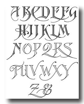 Calligraphy Alphabet : printable calligraphy alphabet