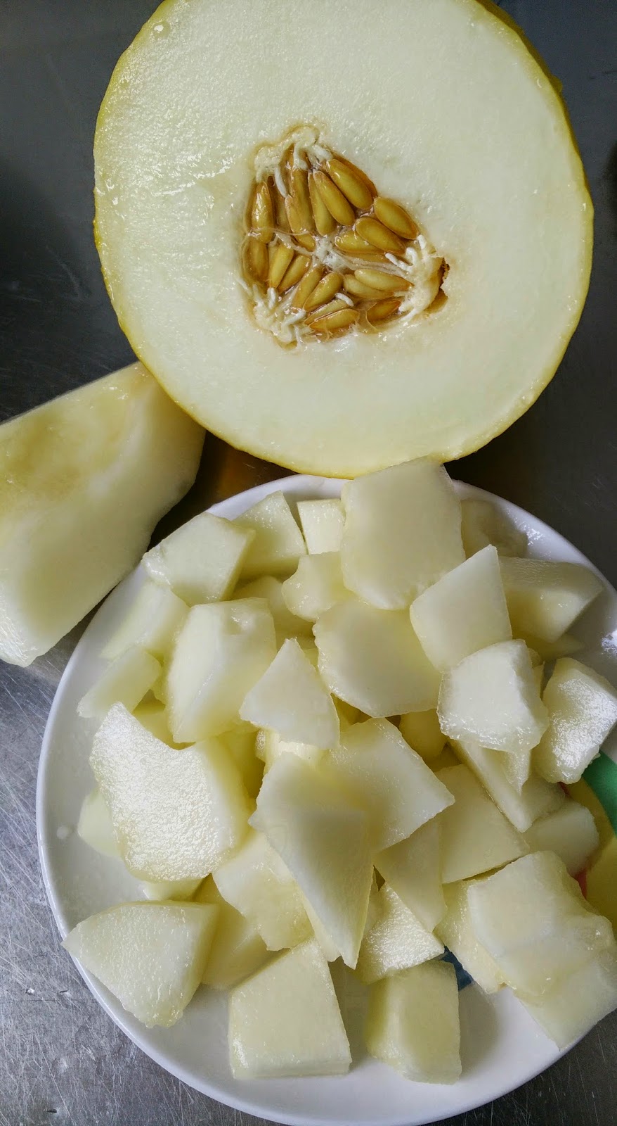 to Prameela's Kitchen HomeMade Fresh Canary Melon Fruit Juice