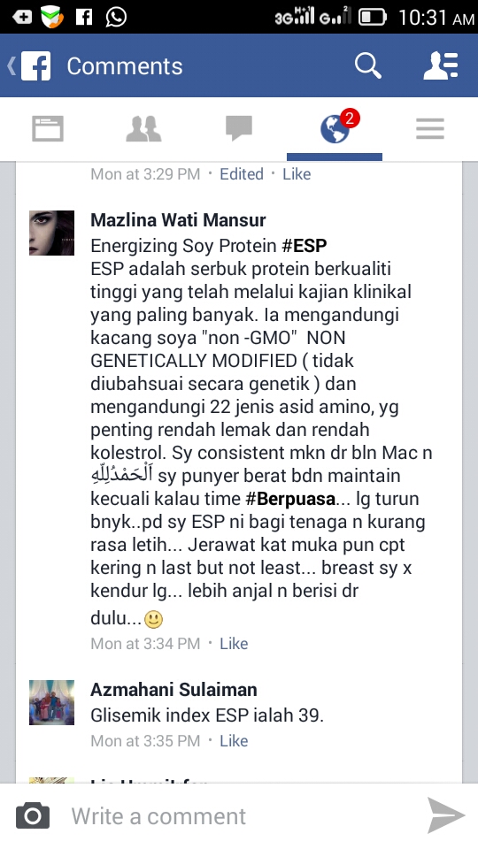 esp blh buat rasa kenyang dan tak lapar esp sangat edap