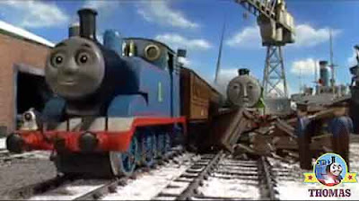 Henry Thomas the train whistled train Thomas Annie and Clarabel chuffed out of Brendam ship docks