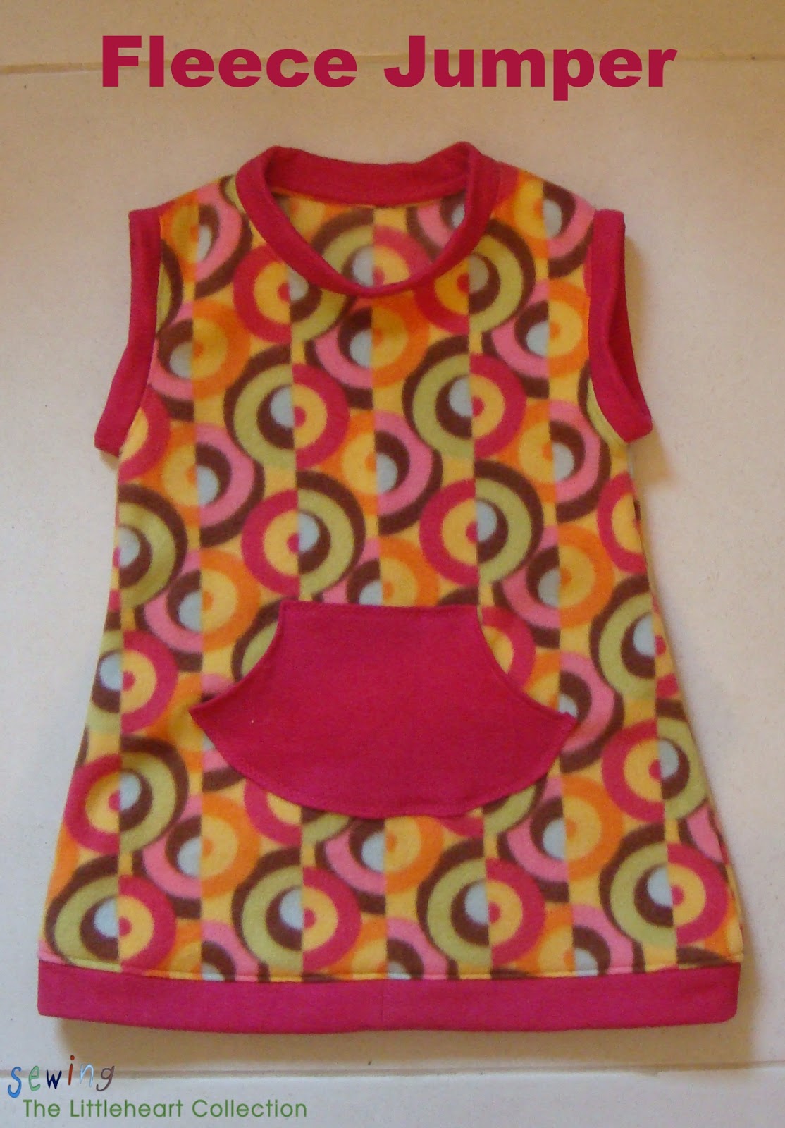 Sewing The Littleheart Collection Fleece Jumper with a pouch