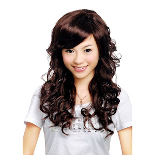 Capless Long Synthetic Brown Curly Hair
