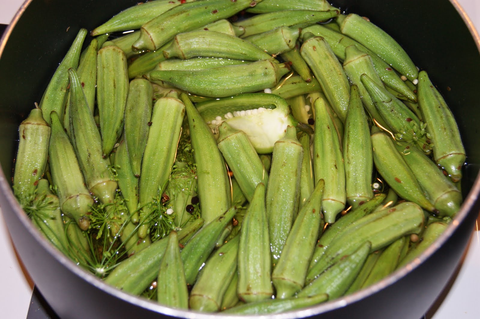 Spicy Pickled Okra no canning required The Kitchen is My Playground