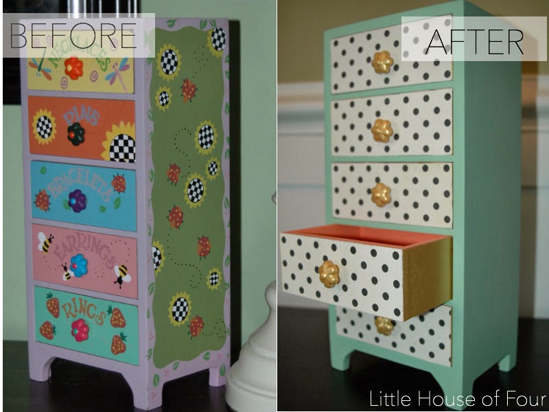 Yard Sale Jewelry Box Makeover... Little House of Four Creating a