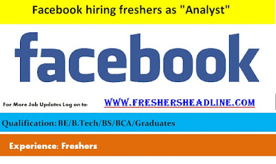 Facebook hiring freshers as "Analyst" Facebook hiring freshers as "Analyst"