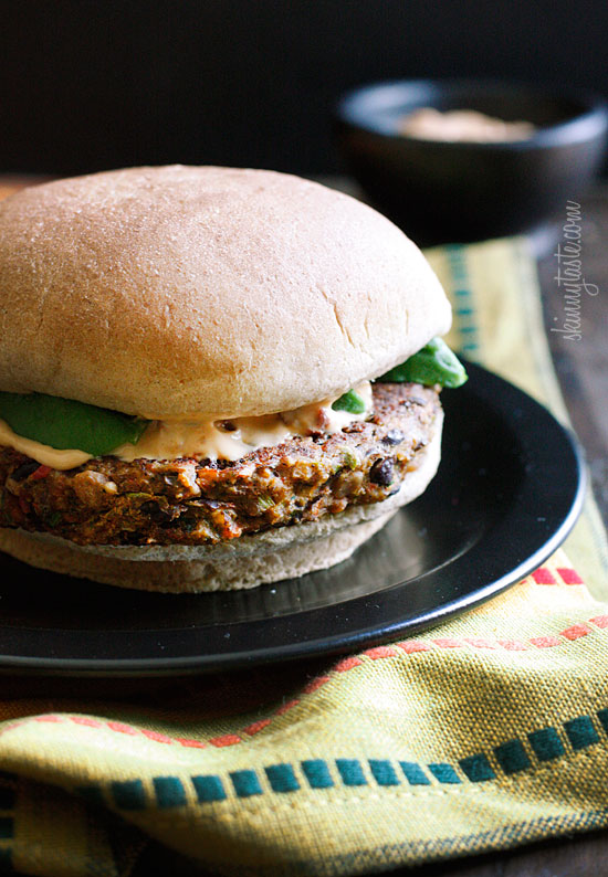 Spicy Black Bean Burgers with Chipotle Mayonnaise Skinnytaste