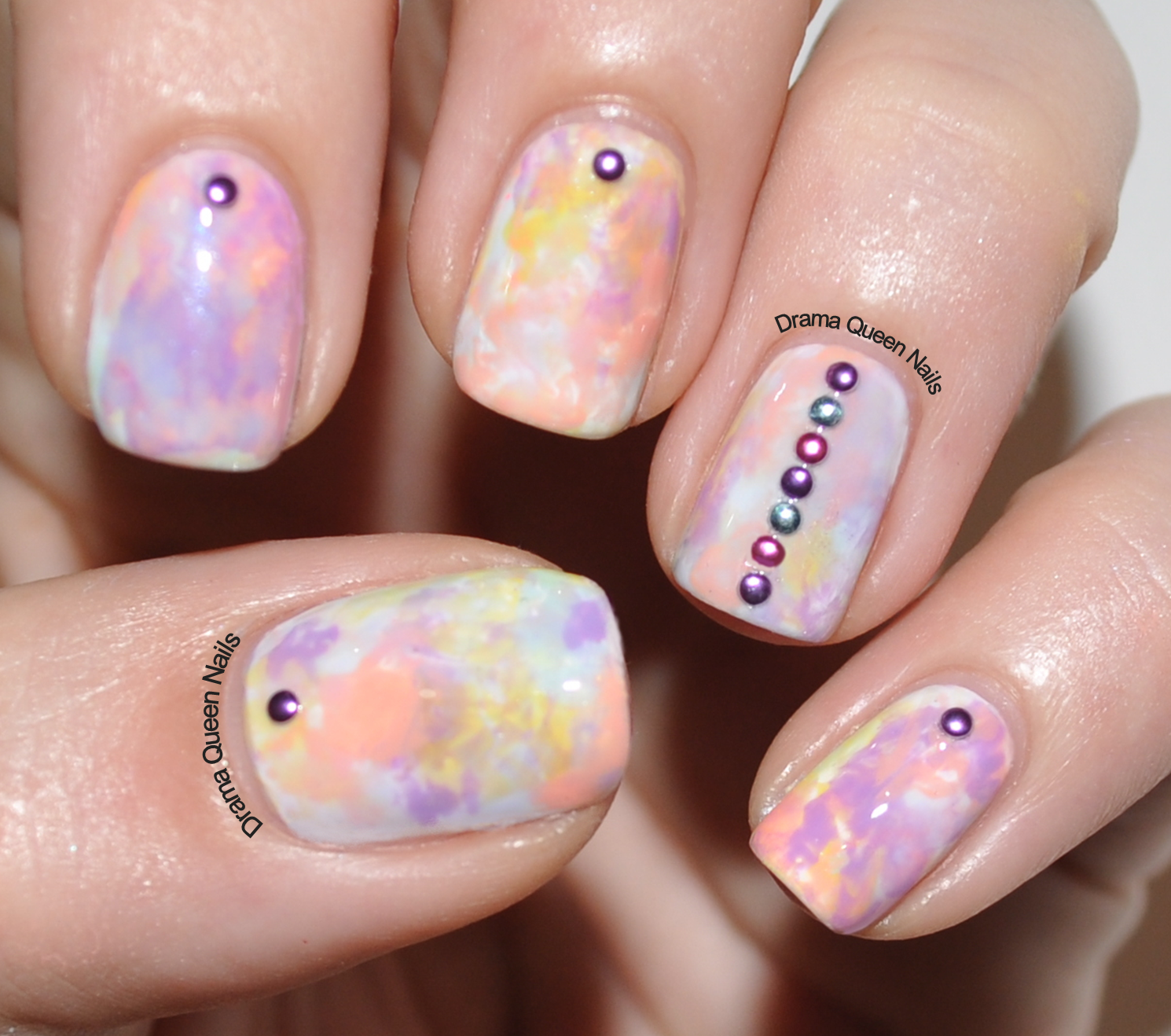 Drama Queen Nails: Speckled Easter Eggs