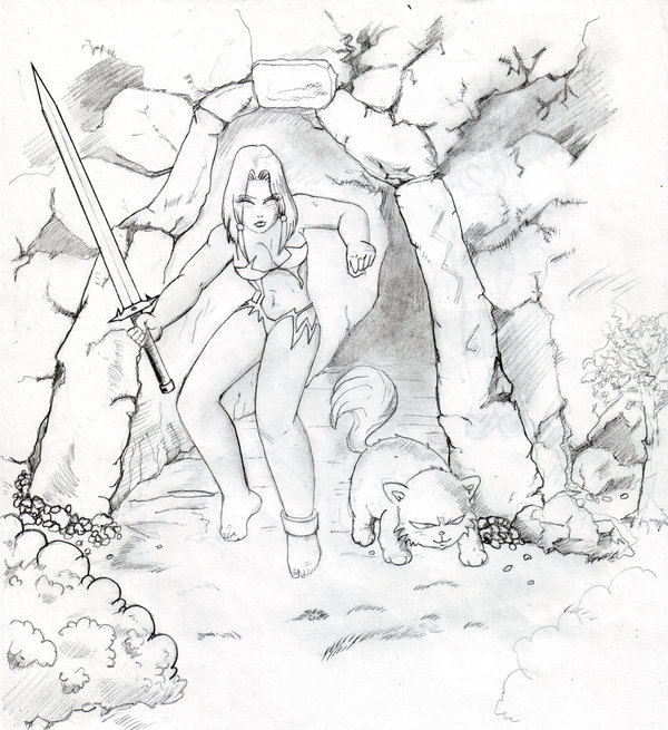 Cave Woman And Her Cat I had this sketch for a long time and just recently