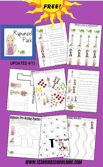 FREE Tangled Preschool Pack
