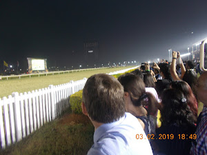 Spectators cheering the last race of the Indian Derby day on Sunday(3/2/2019)
