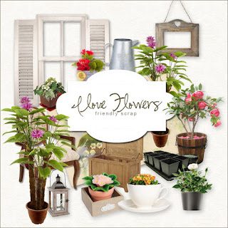 Scrap de hermosas flores decorativas