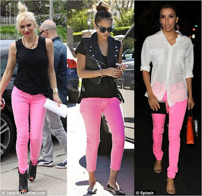 Celebrities Pink Jeans