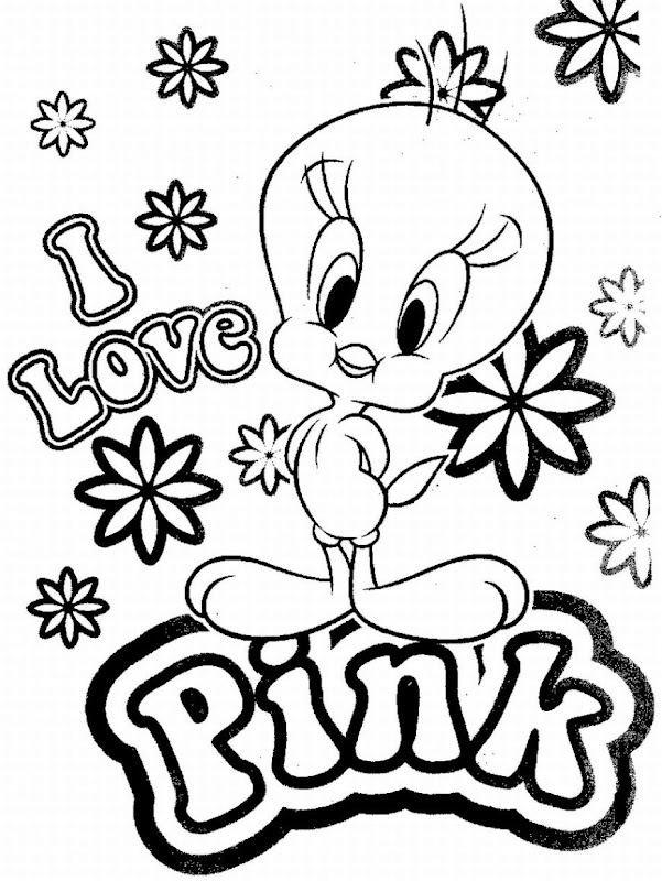 Tweety Bird Coloring Pages For Kids. Bird tweety is a funny and one of  title=