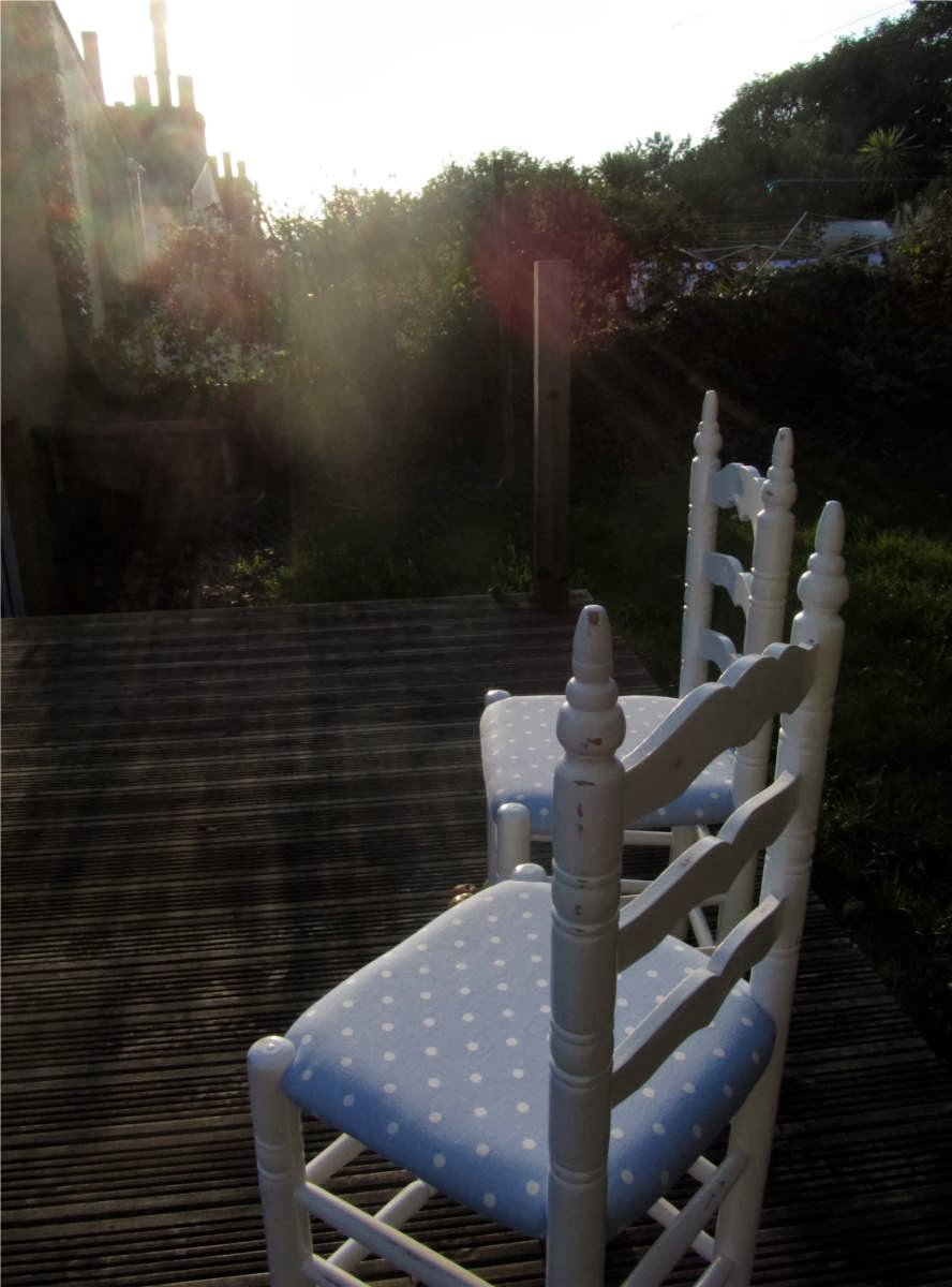 Clare Willcocks Shabby chic chairs with polkadot seats renovation