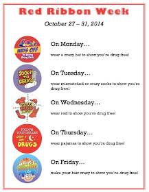 ribbon week drug spirit activities elementary days drugs themes office fun schools counselor oct counseling corner sepp ms social stuff
