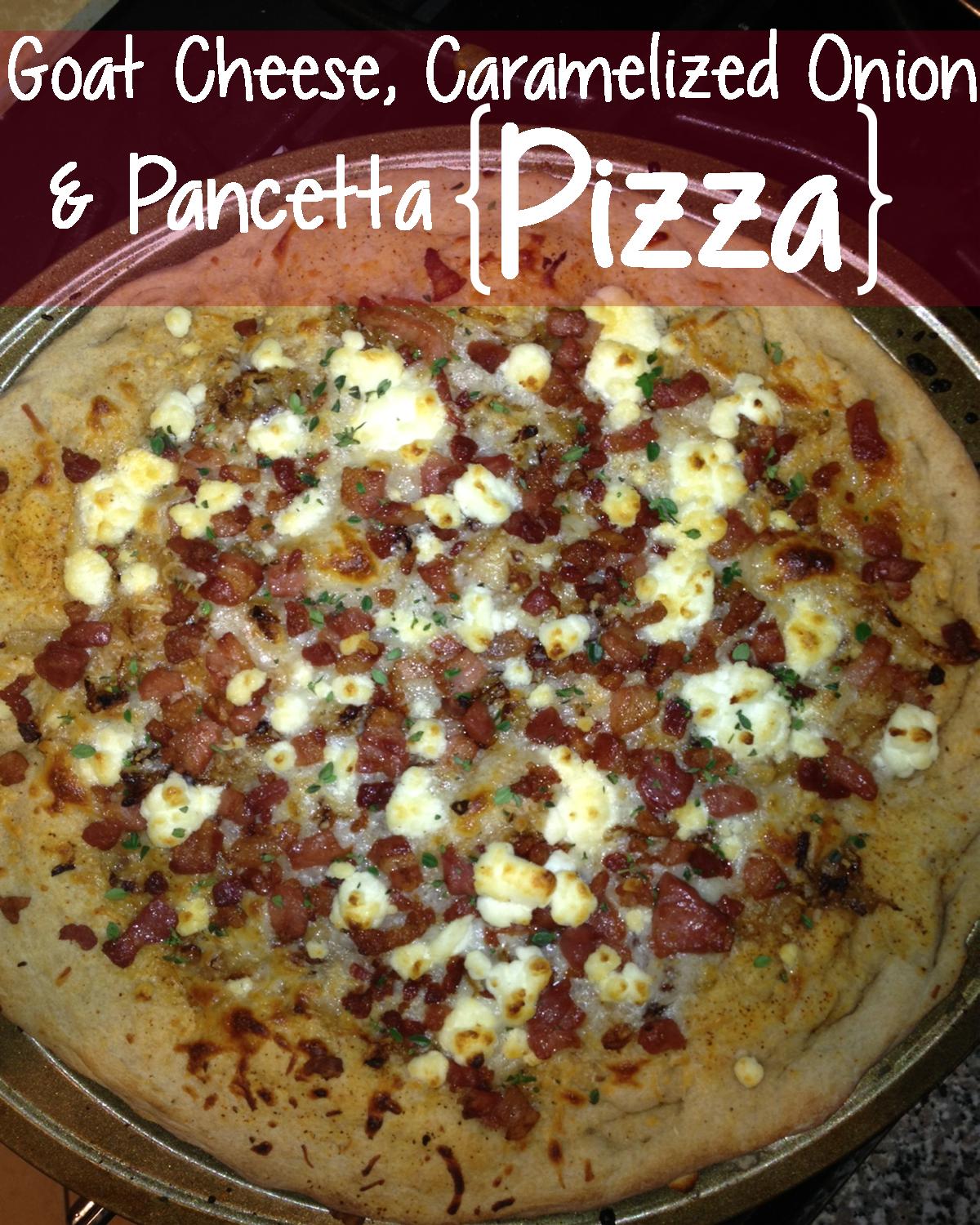 Small Market Cook Goat Cheese, Caramelized Onion, & Pancetta Pizza