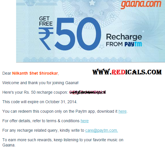 free 50 Rs recharge
