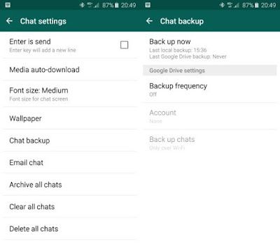 WhatsApp No Google Drive integration