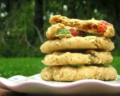 Gum Drop Cookies, an old-fashioned cookie, sweet & chewy with jewel-colored chunks of spicy gum drops. Recipe, tips, WW points at Kitchen Parade.