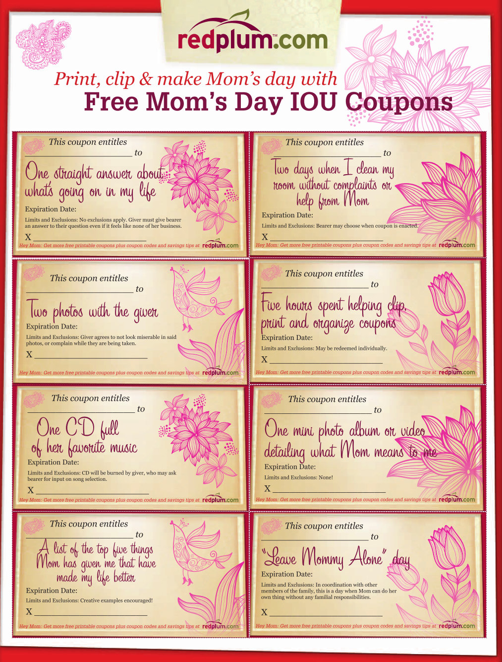Mum coupons