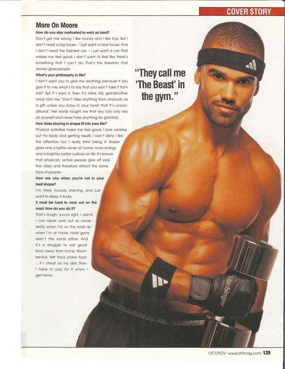 Shemar shares his health & fitness routine with AHF magazine (Nov 2003) | Shemar Moore Photos