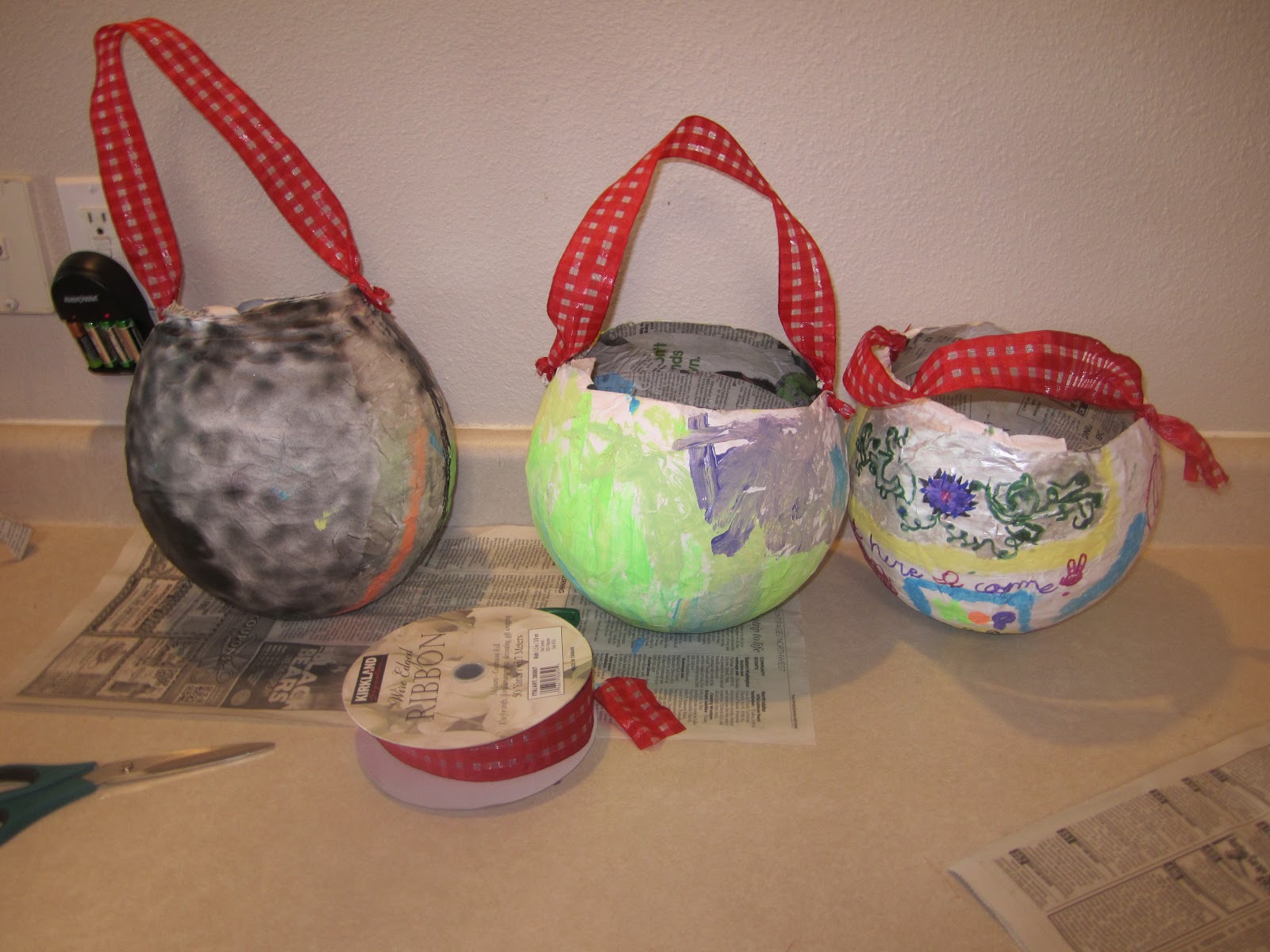 Post Mommy Paper Mache Baskets