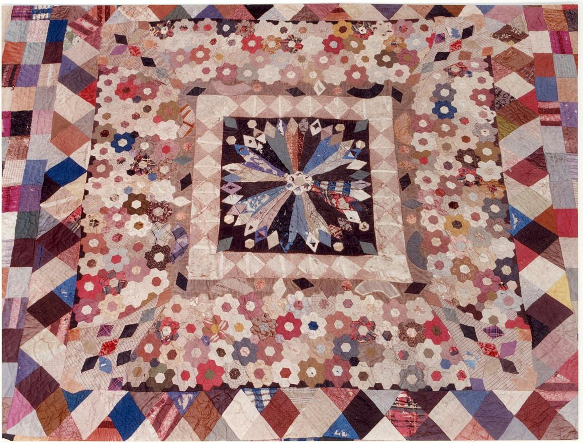 the Brontë Sisters Handsewn patchwork quilt, believed to have been