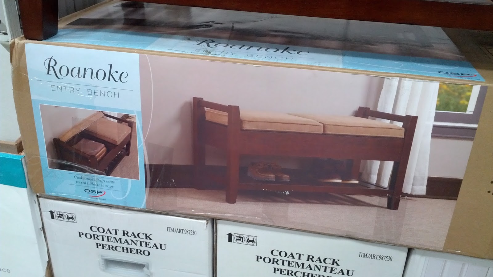 Office Star Roanoke Storage Bench with Pad Costco Weekender