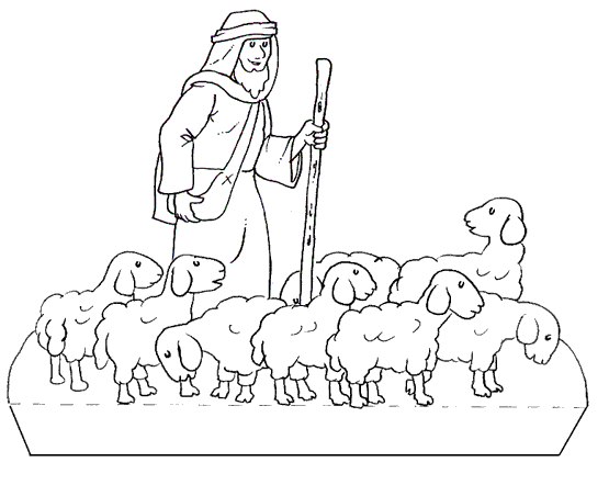 Dibujos para colorear de pastores con ovejas - Imagui