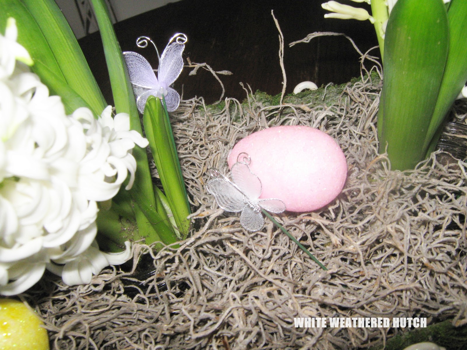 White Weathered Hutch EASTER BASKET AND TUTORIAL