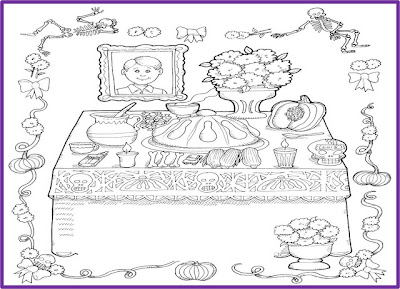 Imágenes para colorear para día de muertos