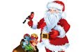 Santa Claus con miles de juguetes para todos los niños