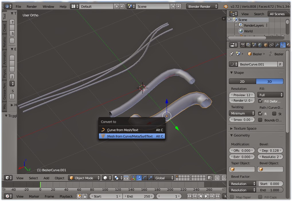 urtuts how to model a pipe in blender 2.72