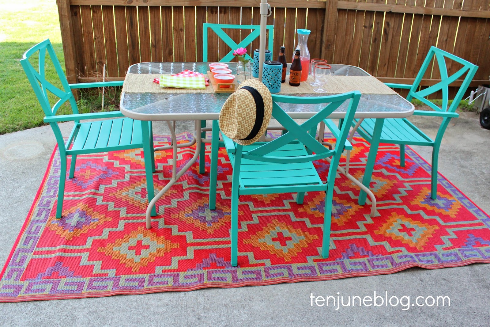 Ten June Colorful Outdoor Patio Makeover Reveal