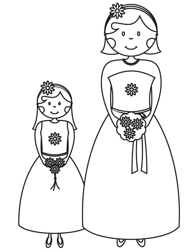 Coloring Pages Flower Girl | flower girl coloring book flower coloring page Coloring Pages Flower Girl | flower girl coloring book flower coloring page