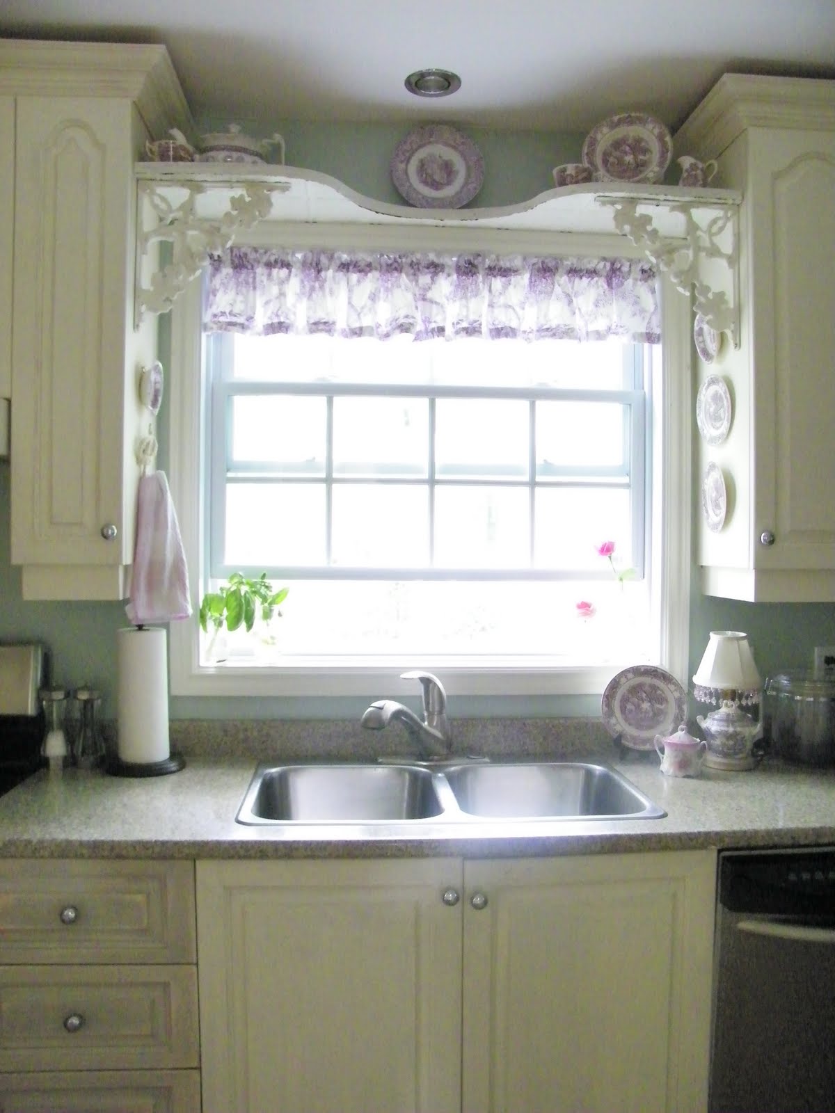 Maison Decor Purple toile valance for the kitchen