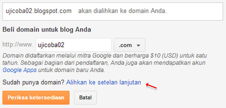custom domain blogspot