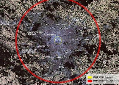 Zone of total destruction of the Tsar Bomba