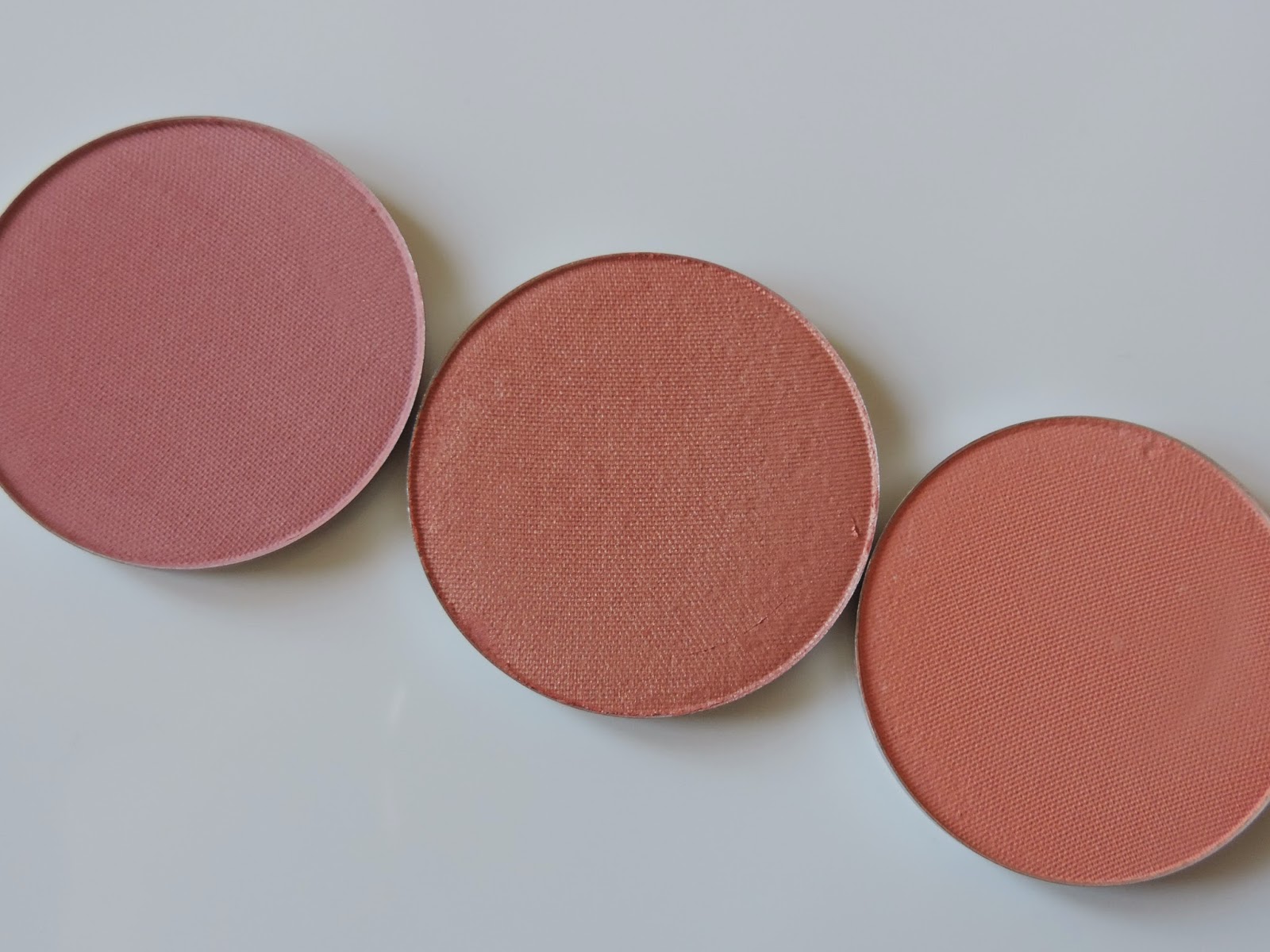 Makeup Geek blush (from left) Spell Bound, Romance, Bliss