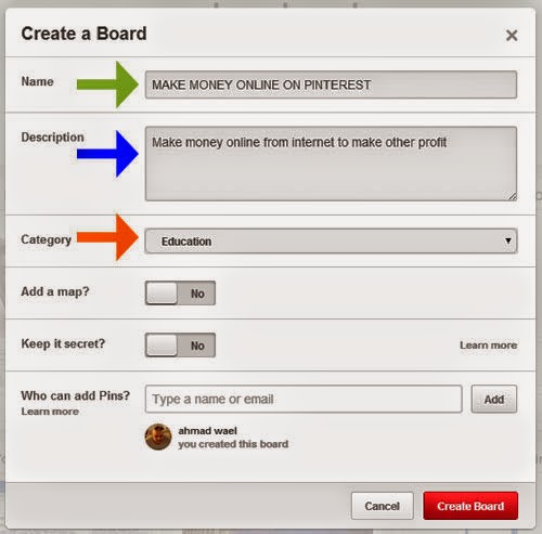 انشاء بورد على pinterest طريقة انشاء بورد على pinterest