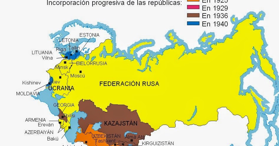 Revolución Rusa: Mapa mejor explicado de la URSS