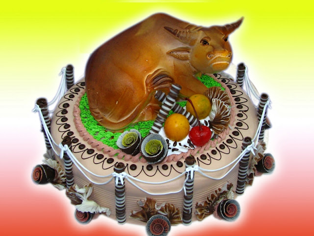 Hình ảnh bánh sinh nhật hình còn trâu Hình ảnh bánh sinh nhật hình còn trâu