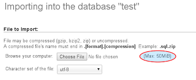 import database phpmyadmin