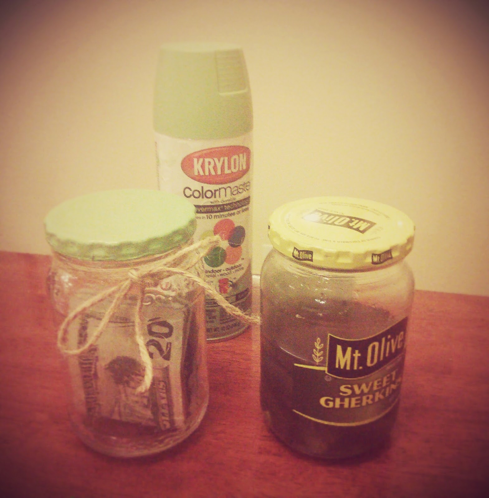 Savvy Art Crafts Spay Paint Pickle Jars