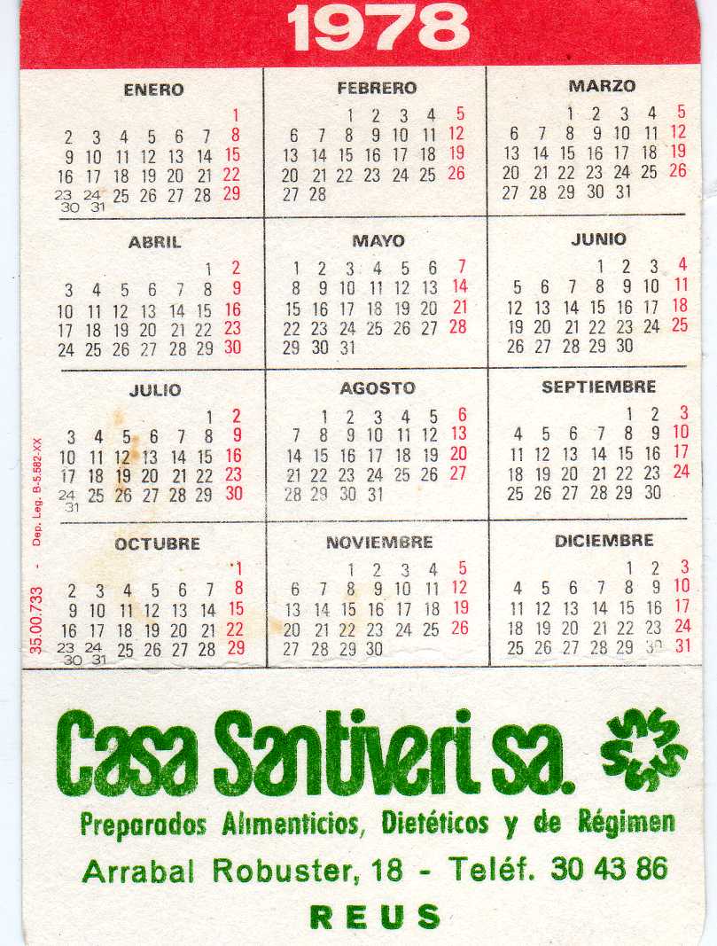 Mis Calendarios De Bolsillo Pocket Calendars Santiveri
